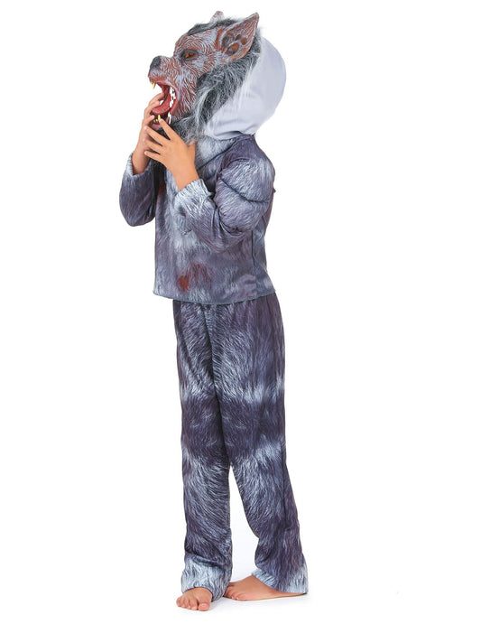 Seitenansicht des Werwolf-Kostüms für Kinder