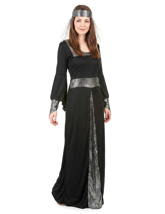 Mittelalterliches Kostüm für Damen schwarz