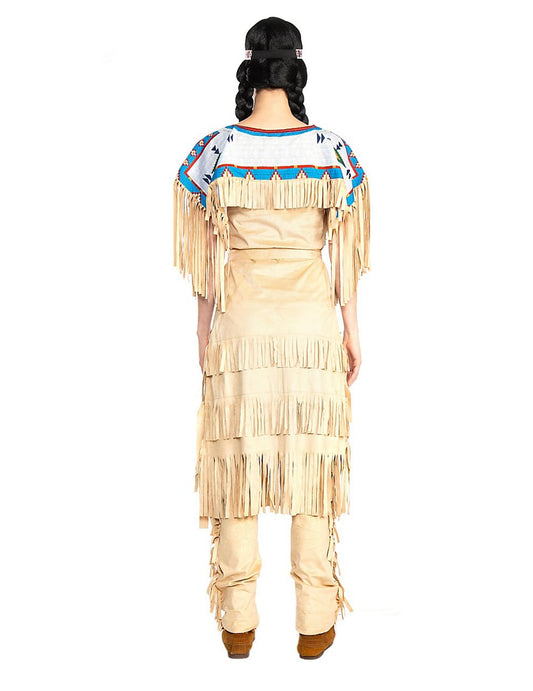 Nscho-Tschi™-Kostüm Damenkostüm Winnetou™ für Fasching Indianerin braun-blau