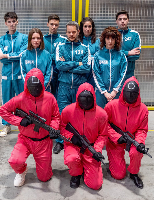Killershow-Kostüm für Erwachsene koreanische Serie grün-weiß