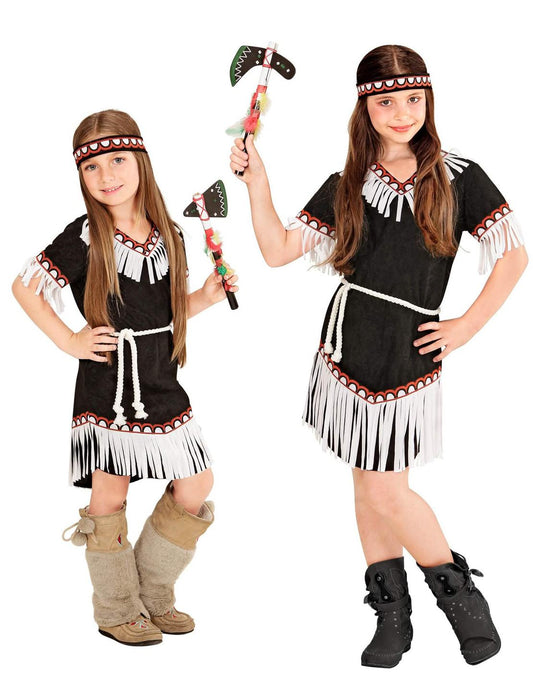 Übersicht mit accessoires des Kostüms kleine Indianerin