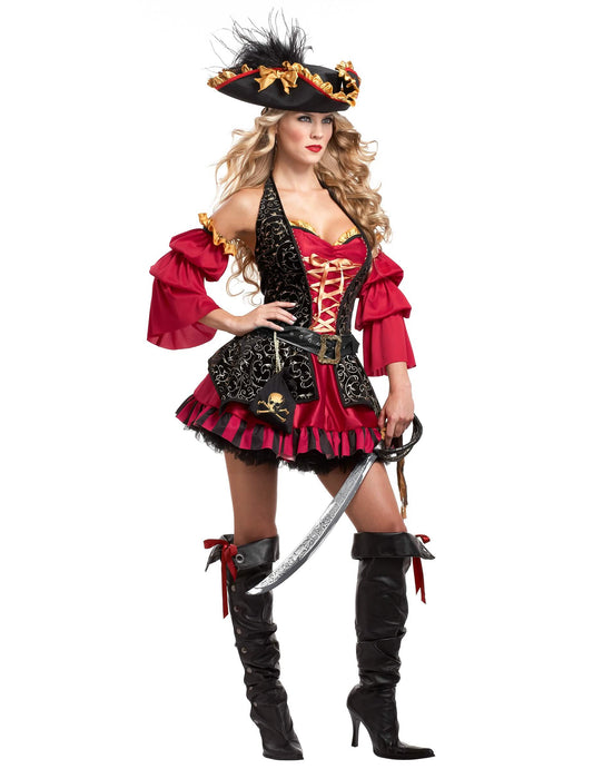 Barockes Piraten Kostüm für Damen - Deluxe