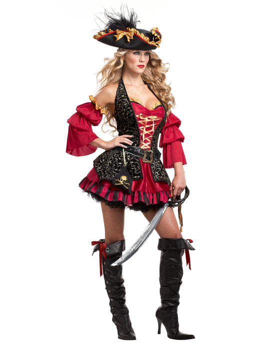 Barockes Piraten Kostüm für Damen - Deluxe