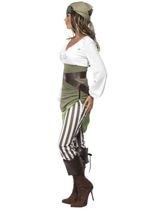 Vue de profil du déguisement de pirate pour femme