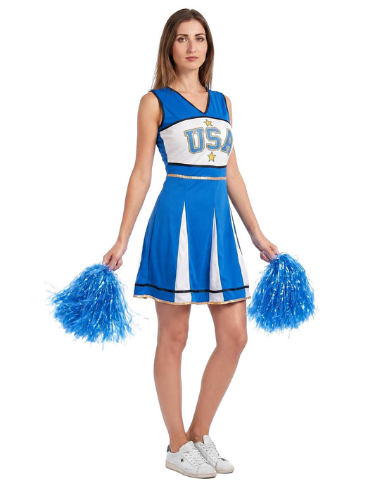 Kostüm Cheerleader USA blau Damen