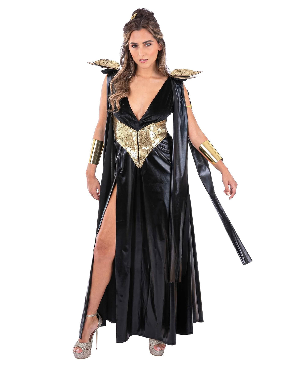 Böse Königin Kostüm schwarz-gold Damen