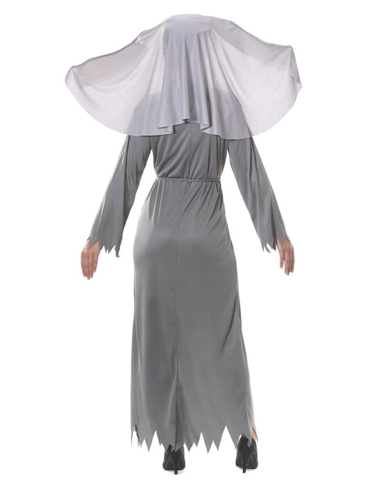 Vue de dos du déguisement de religieuse possédée pour femme