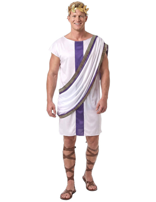 Elegantes Römerkostüm für Herren violett-goldfarben-weiss