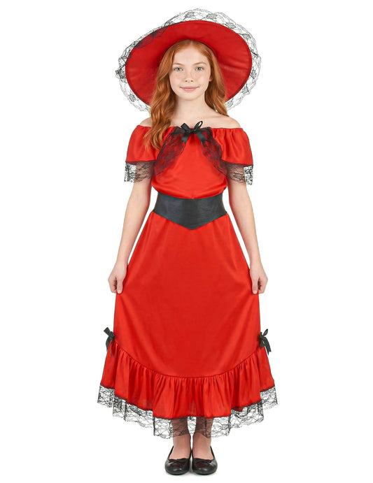 Vue de face du déguisement Scarlett pour fille