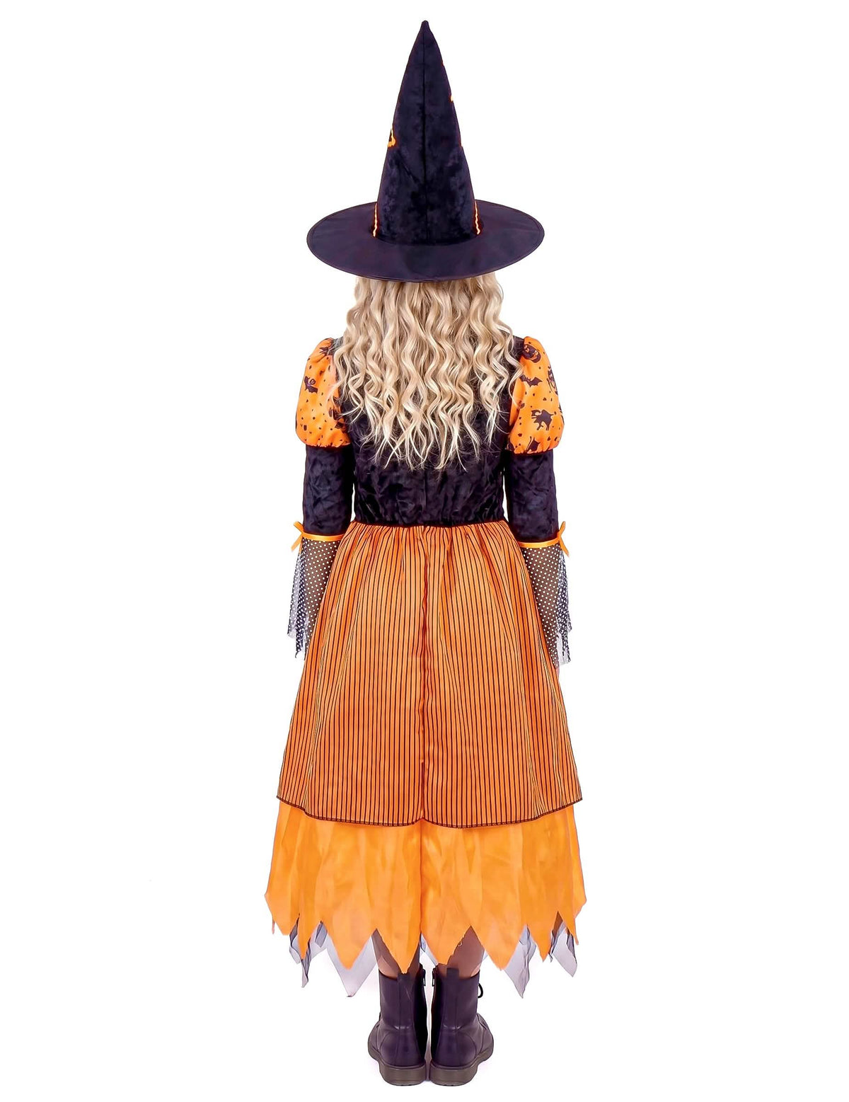 Hexen-Kinderkostüm für Halloween schwarz-orangefarben