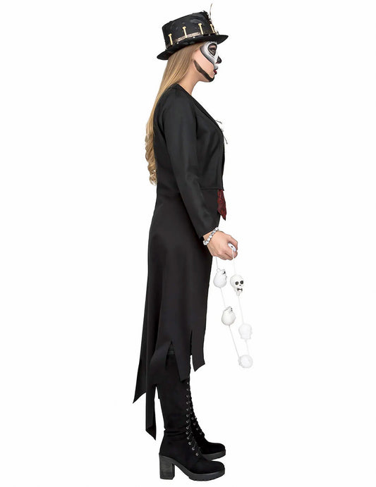 Seitenansicht des Voodoo-Hexe-Kostüms für Damen