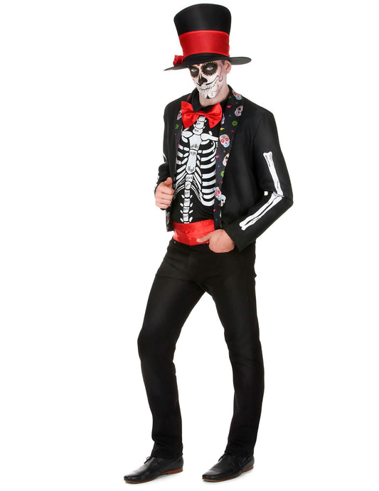 Skelett Kostüm für Herren Dia de los Muertos