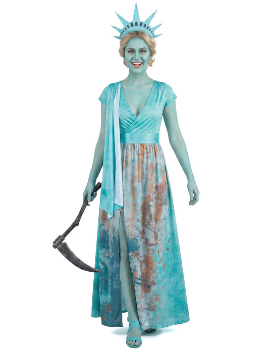 Blutiges Kostüm Freiheitsstatue für Damen