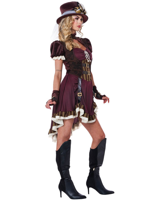 Steampunk Damenkostüm bordeaux
