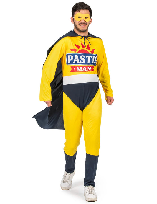 Vue de face du déguisement Super Pastis Man