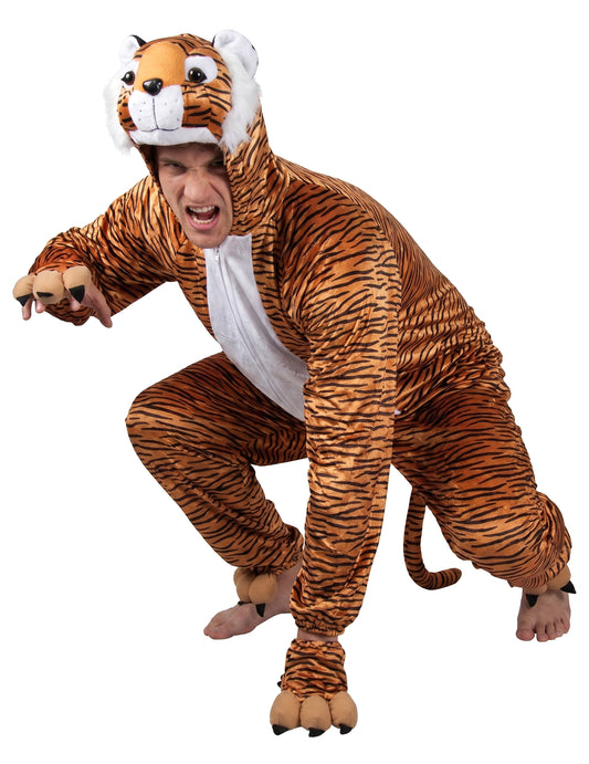 Tiger-Paarkostüm für Erwachsene orangefarben-schwarz-weiss
