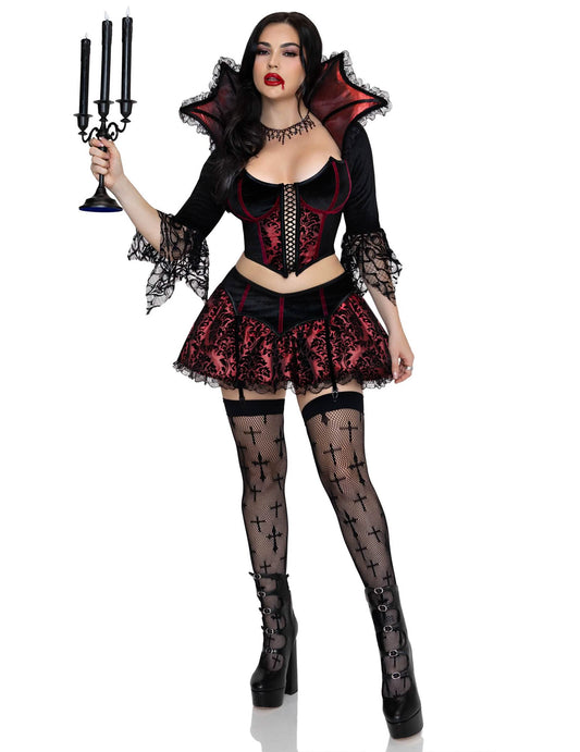 Barockes Vampirin-Kostüm für Damen sexy Halloween Outfit