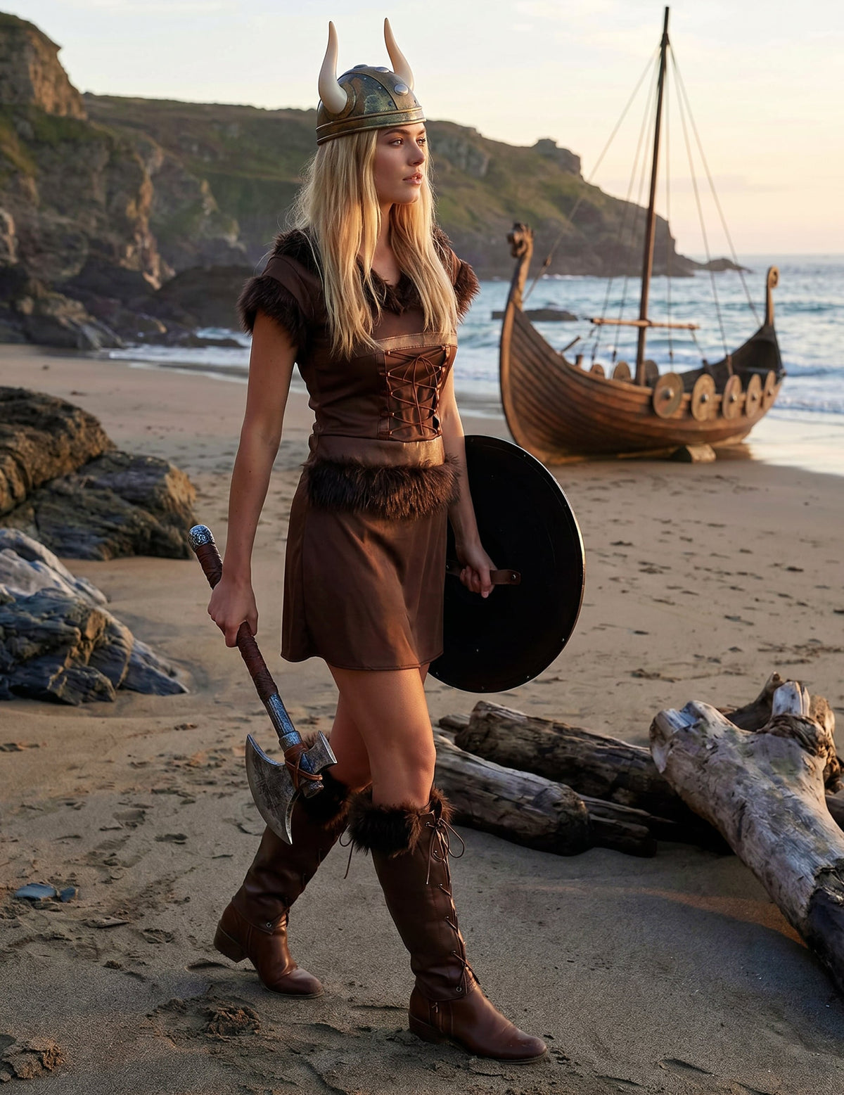 Sexy Wikinger Frau Kostüm