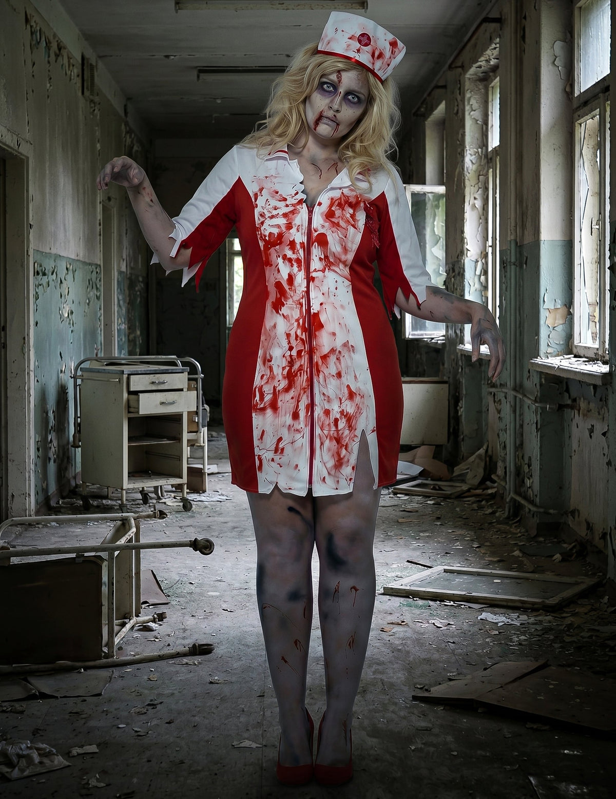 Zombie-Krankenschwester Kostüm Plus Size für Damen