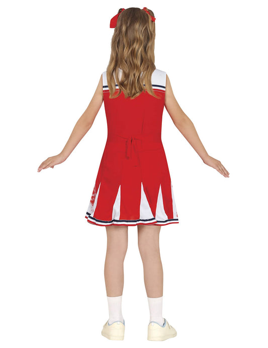 Vue de dos du déguisement zombie pompom girl pour fille