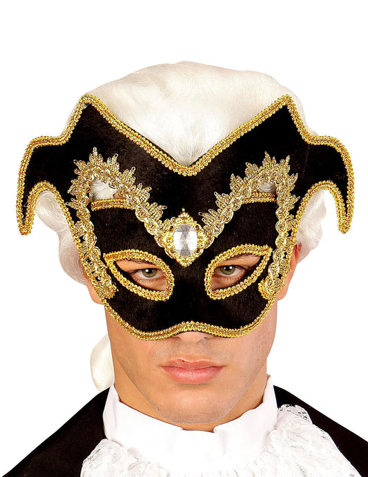 Vue de face du demi masque vénitien