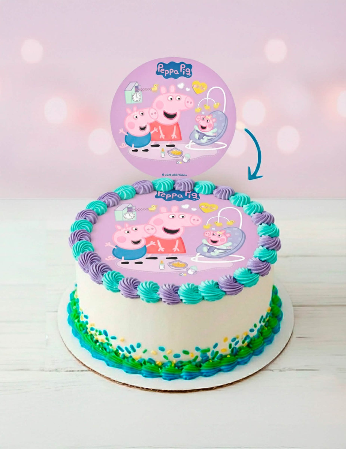 Essbarer Tortenaufleger Peppa Wutz™ New Baby 20 cm