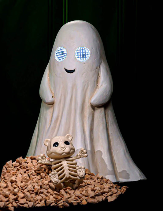 Summerween-Geisterfigur aus Magnesia mit LED-Effekt 34,5 x 24 x 42 cm