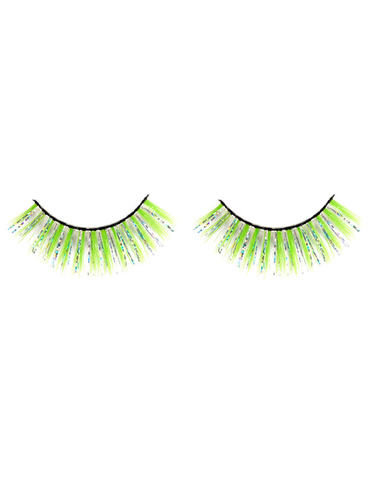 Faux cils brillants verts adulte