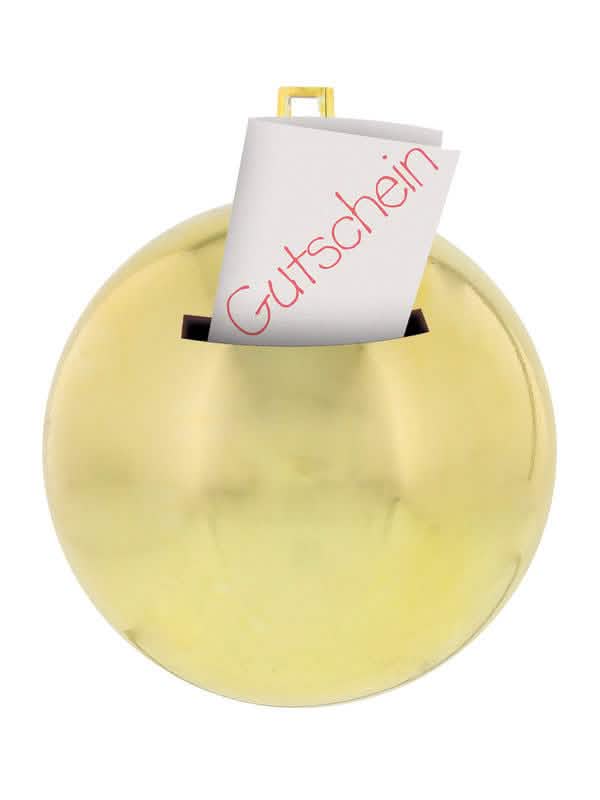 Détail de la fente pour bon d'achat de la Boule de Noël Für Dich
