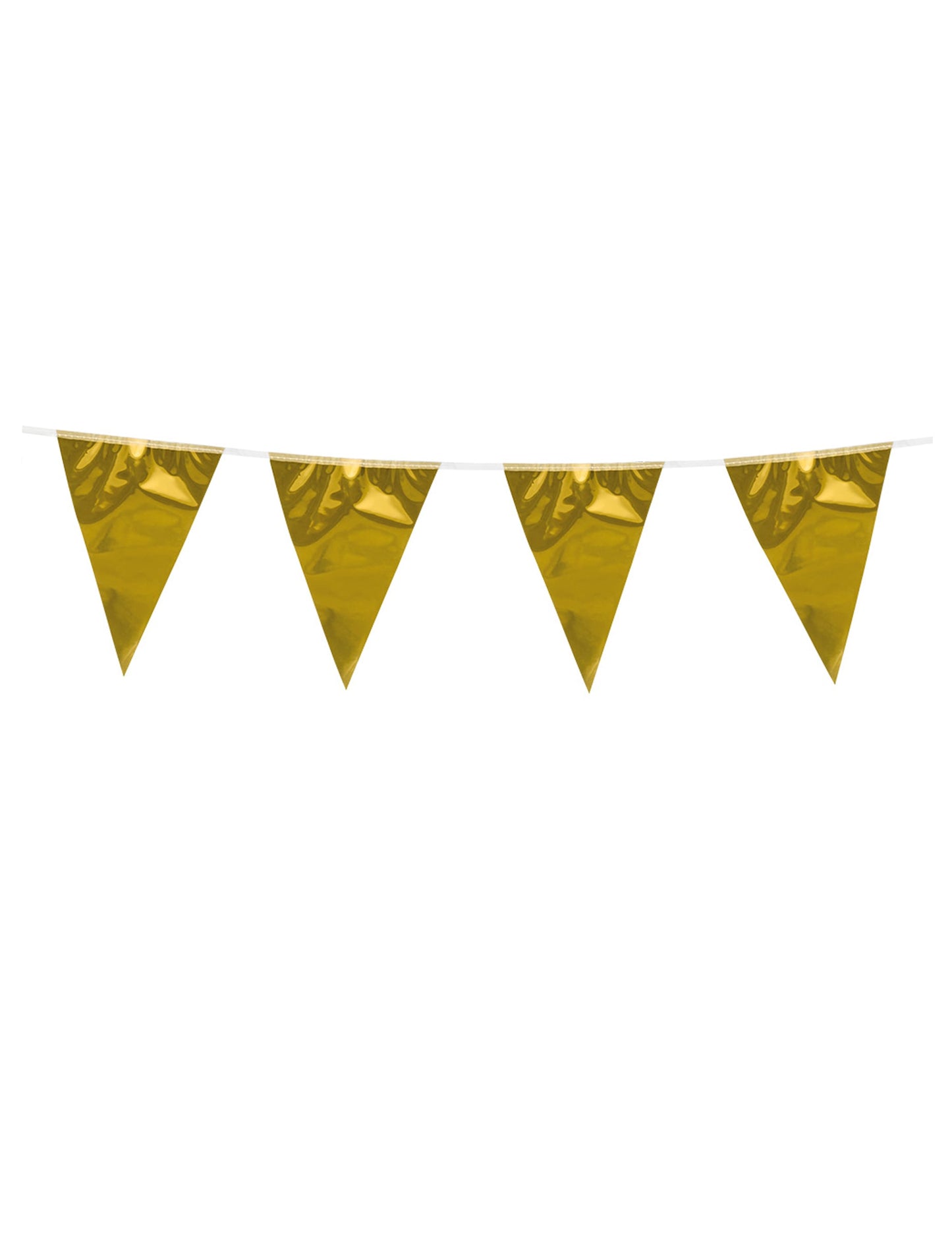 Guirlande à mini fanions dorés pour fête effet brillant métallisé