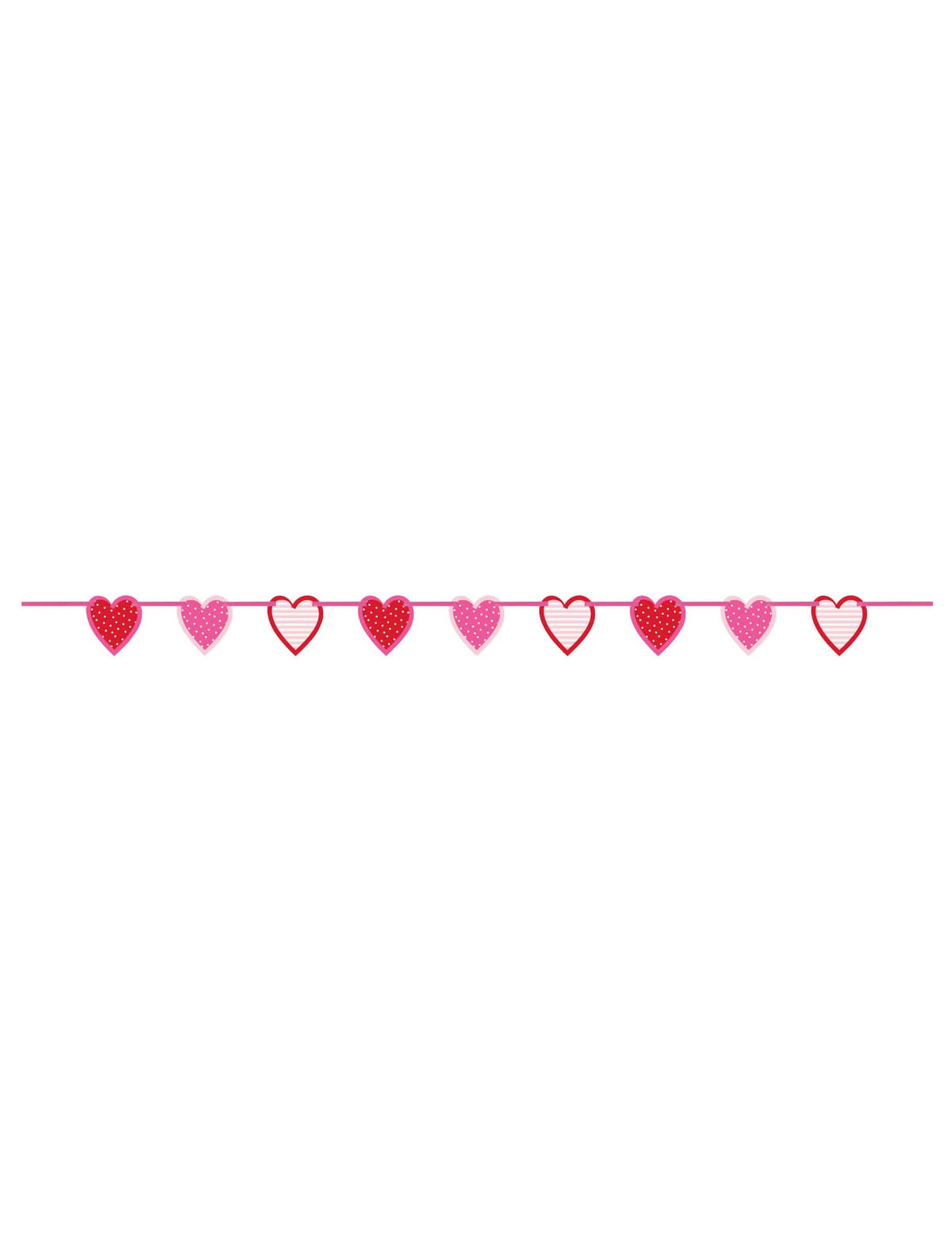 Vue d'ensemble de la guirlande coeurs à motifs