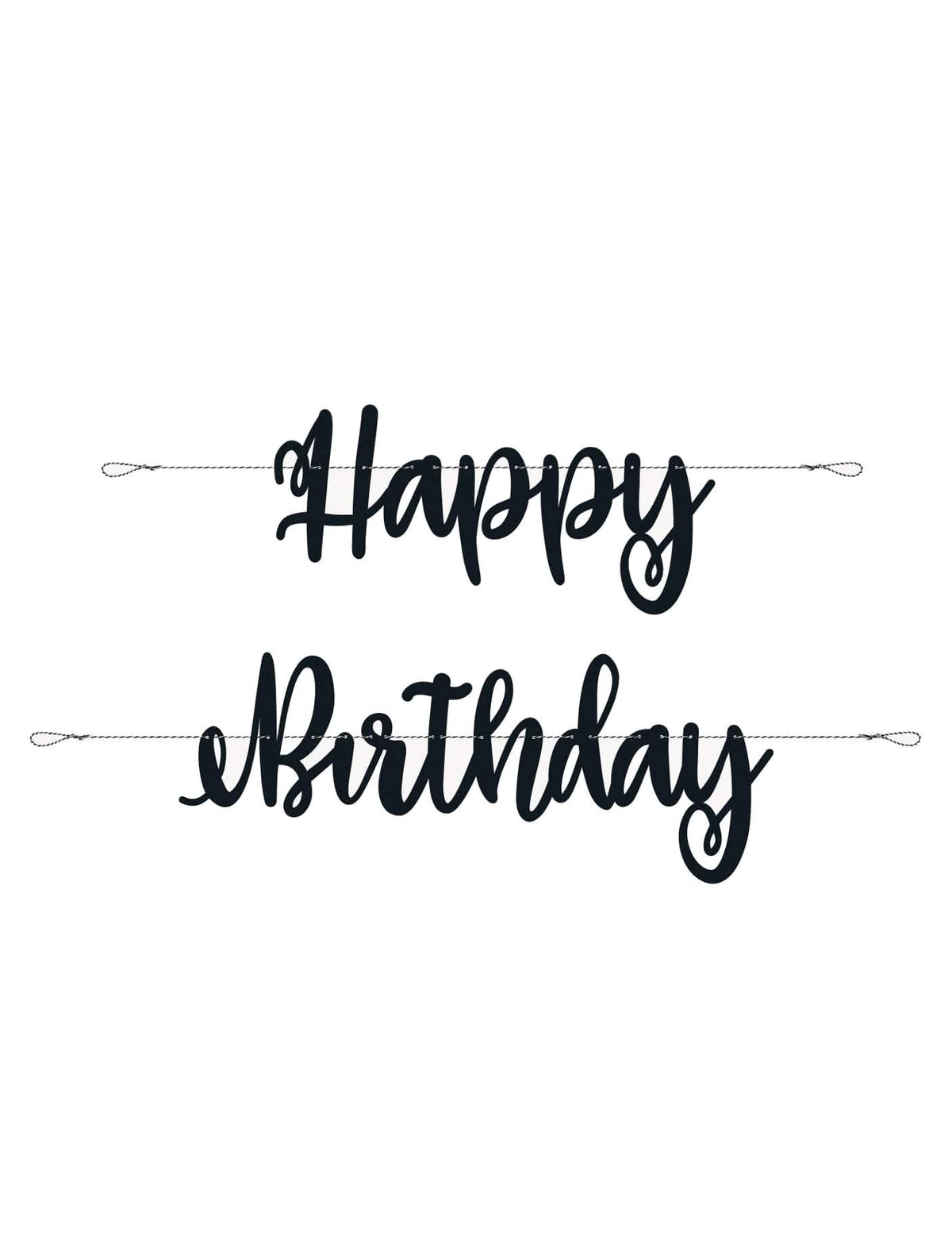 Guirlande en carton Happy Birthday pour anniversaire noire