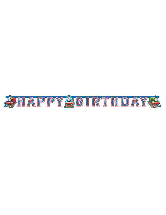 Vue d'ensemble de la guirlande en carton Happy Birthday Thomas et ses amis