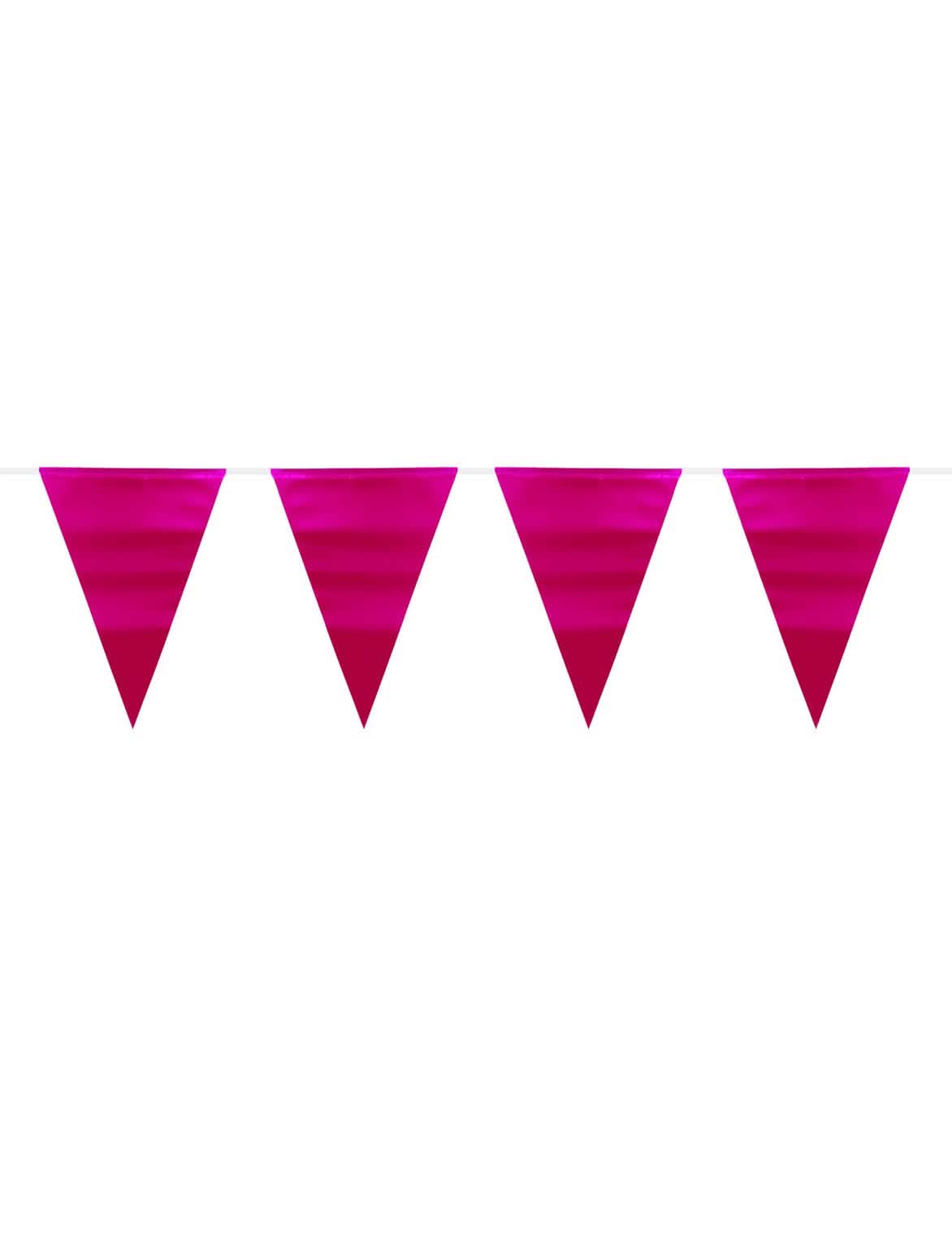 Guirlande de fanions rose métallique pour fête 6 m
