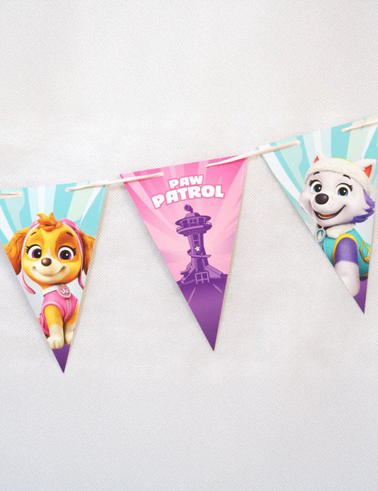 Wimpelkette PAW Patrol™ in Rosa - 190 cm