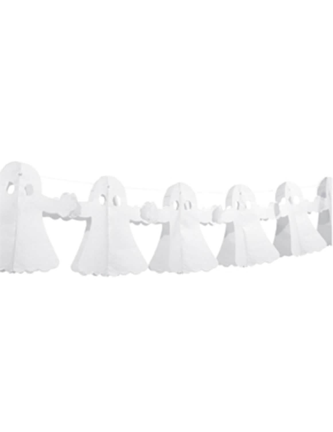 Guirlande en papier fantôme pour Halloween blanche