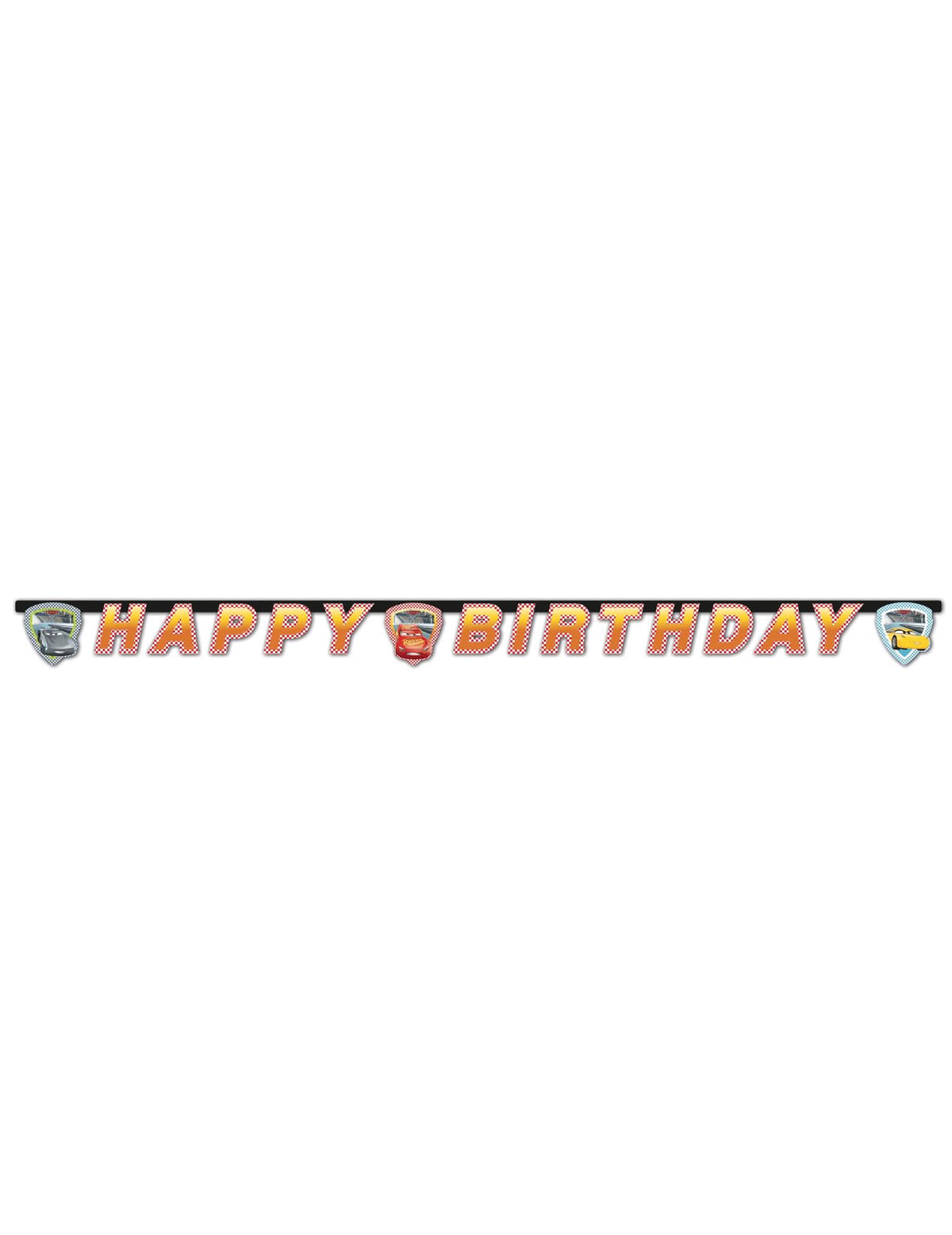 Übersichtsansicht der Happy Birthday Cars 3™-Girlande