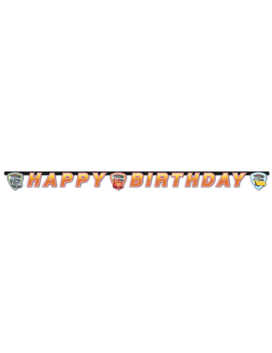 Vue d'ensemble de la guirlande Happy Birthday Cars 3™