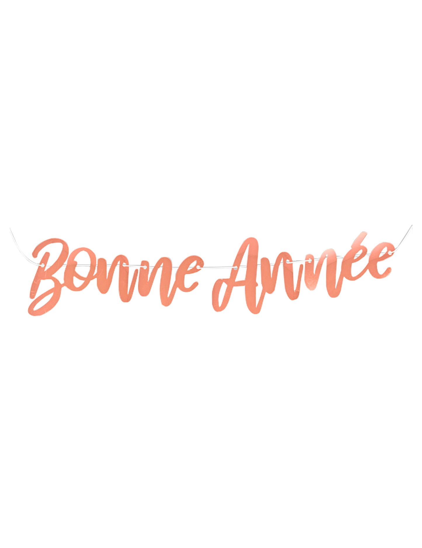 Guirlande métallisée Bonne Année pour fête rose gold à suspendre