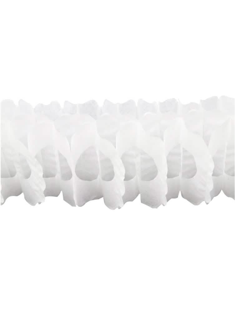 Guirlande papier zinnia blanche