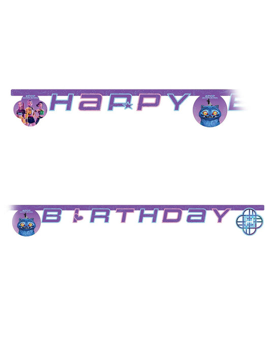 Happy Birthday Girlande aus Karton K-pop Demon Hunters™