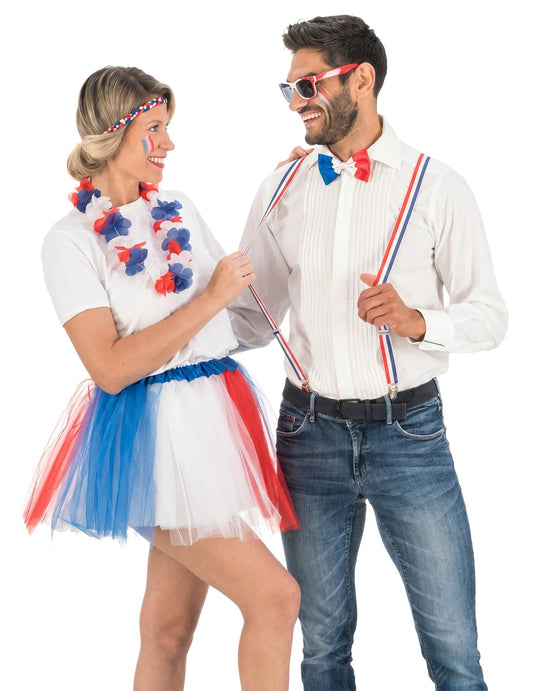 Frankreich Supporter-Set Erwachsene 3 Accessoires