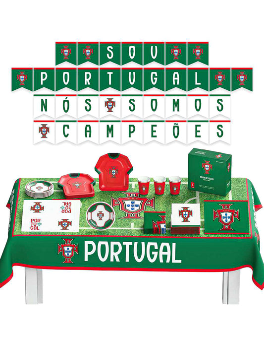 Portugal Fußball Nationalteam Geburtstags-Set - 44-teiliges Party-Paket