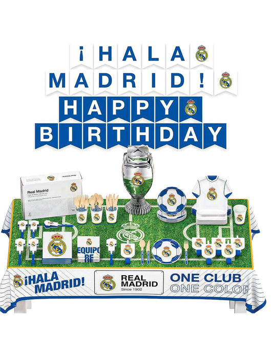 Real Madrid CF Komplettset für Fußball-Geburtstag 75-tlg.
