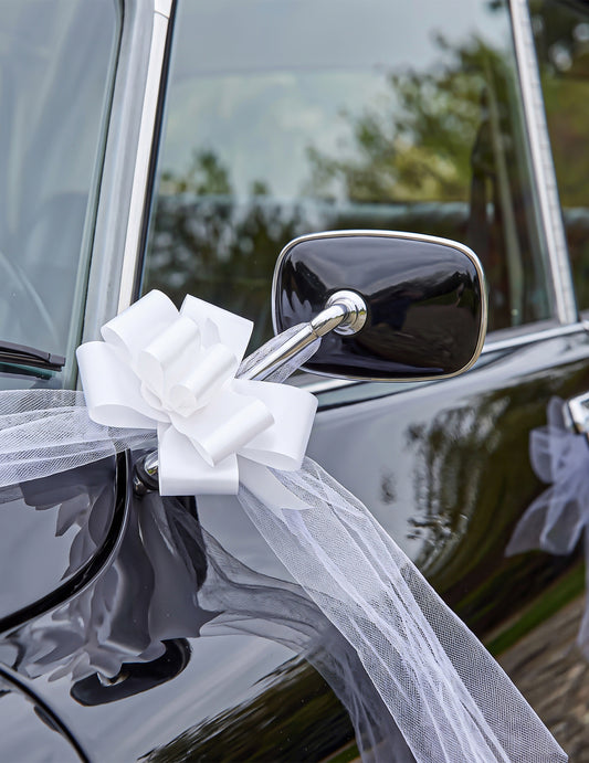 Hochzeitsauto-Dekorationsset mit Tüll und Schleifen