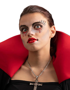 Rotes Glitzer-Make-up