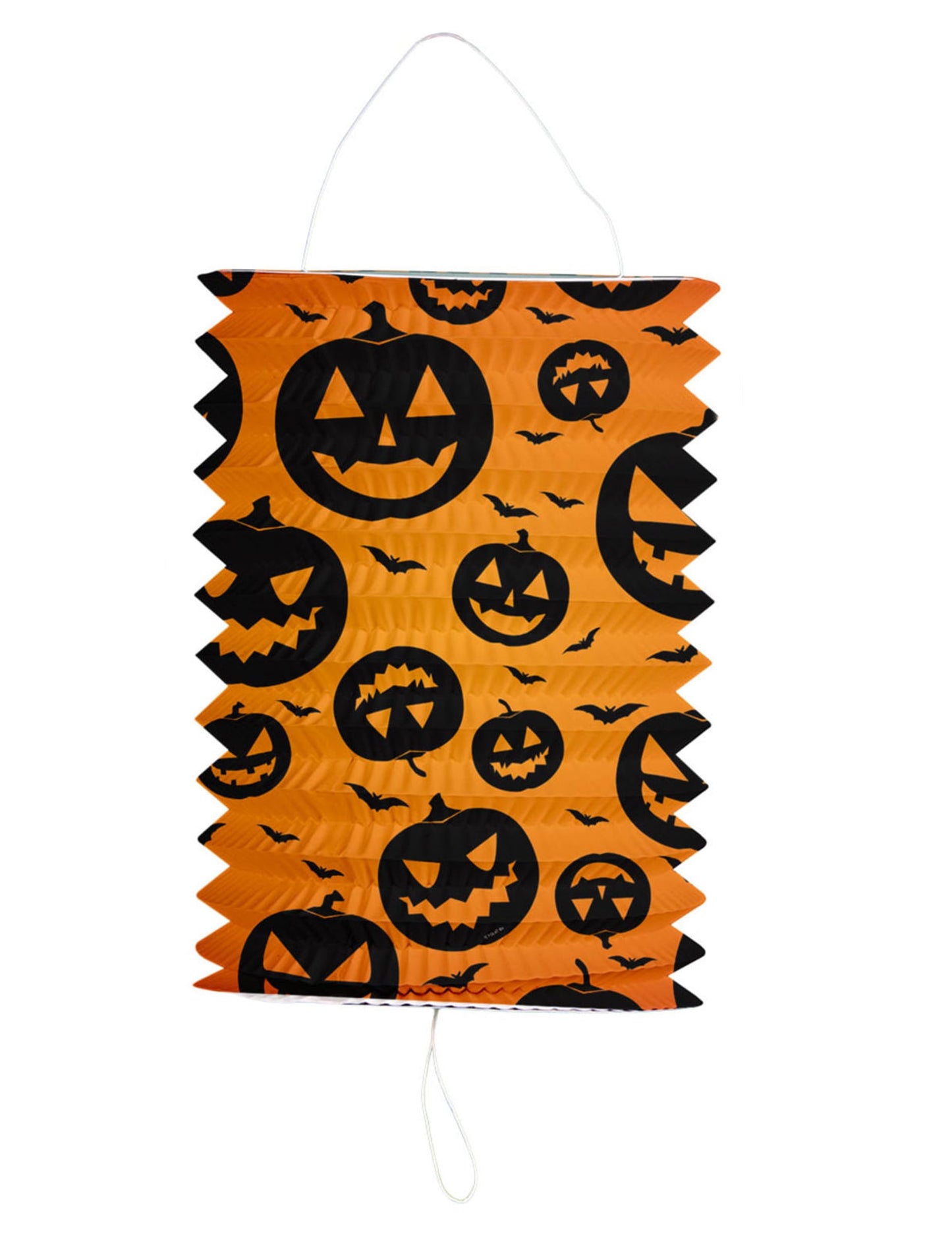Lampion citrouille Halloween pour décoration orange avec motifs de chauves-souris