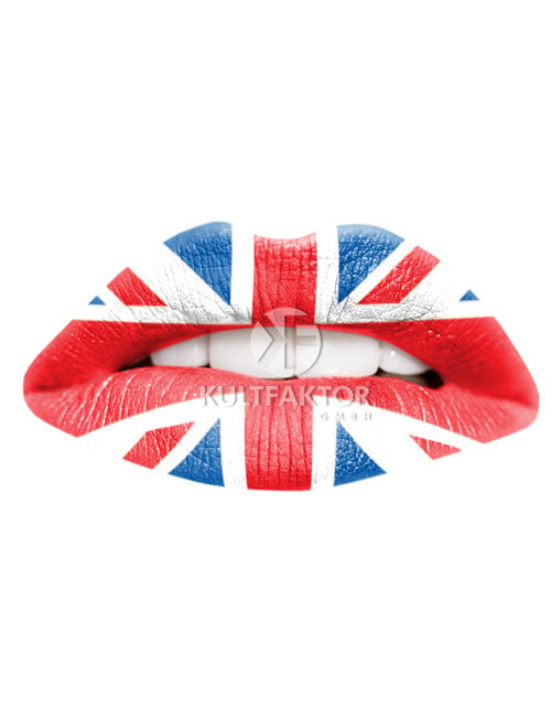 Tatouage pour lèvres Angleterre pour adulte bleu blanc rouge