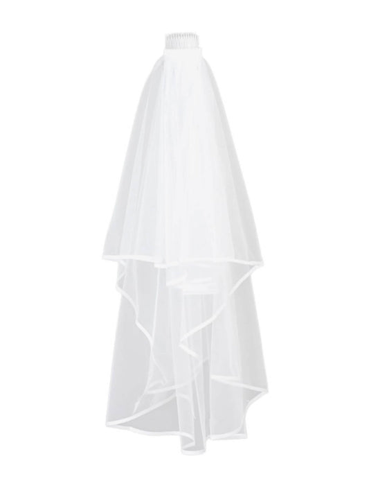Vue d'ensemble du long voile de mariée