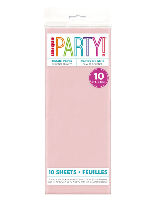 Packung mit 10 Blatt Seidenpapier - Pastellrosa